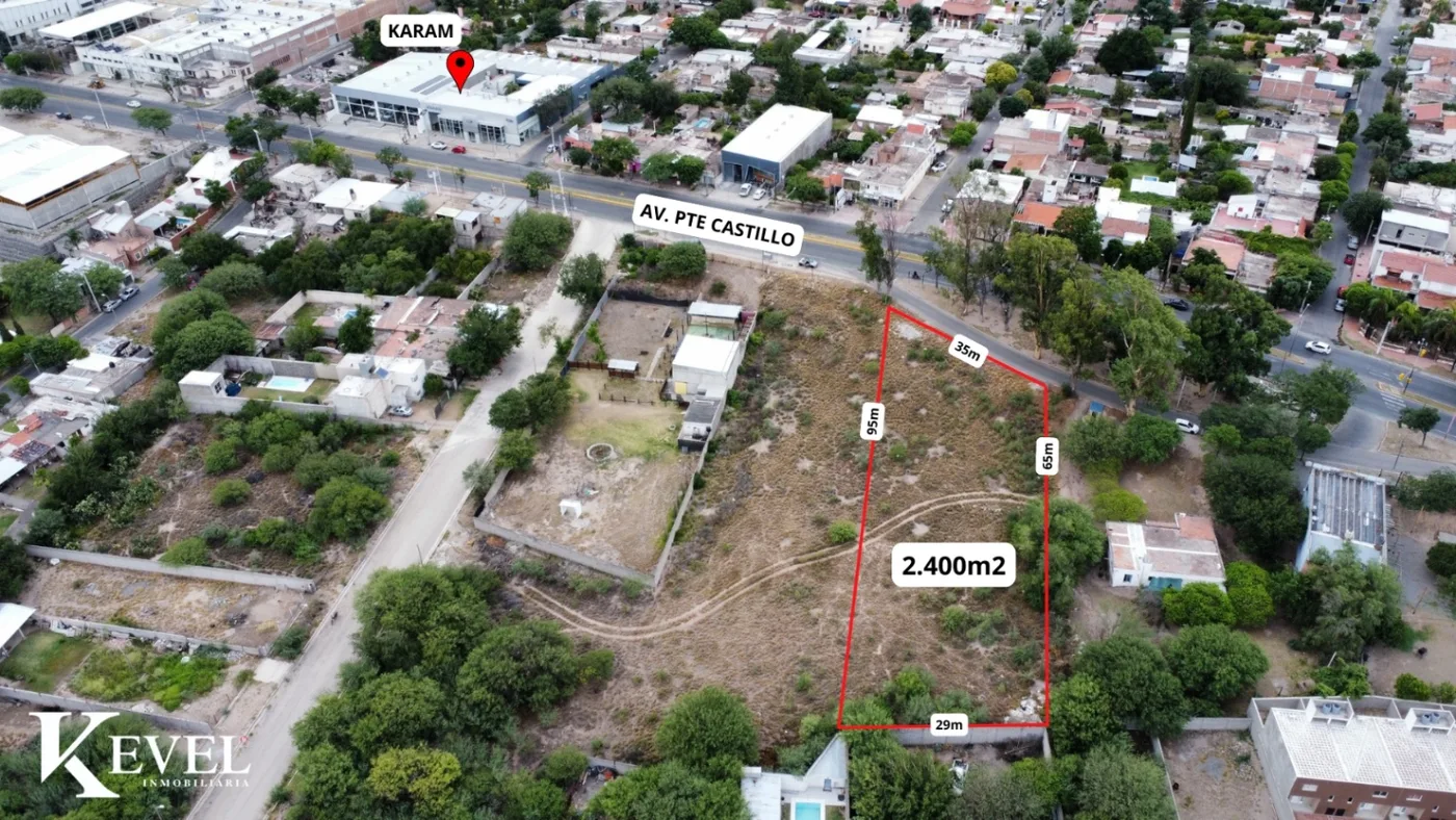 Lote de 2.400 m² a 20m de av. Pte castillo