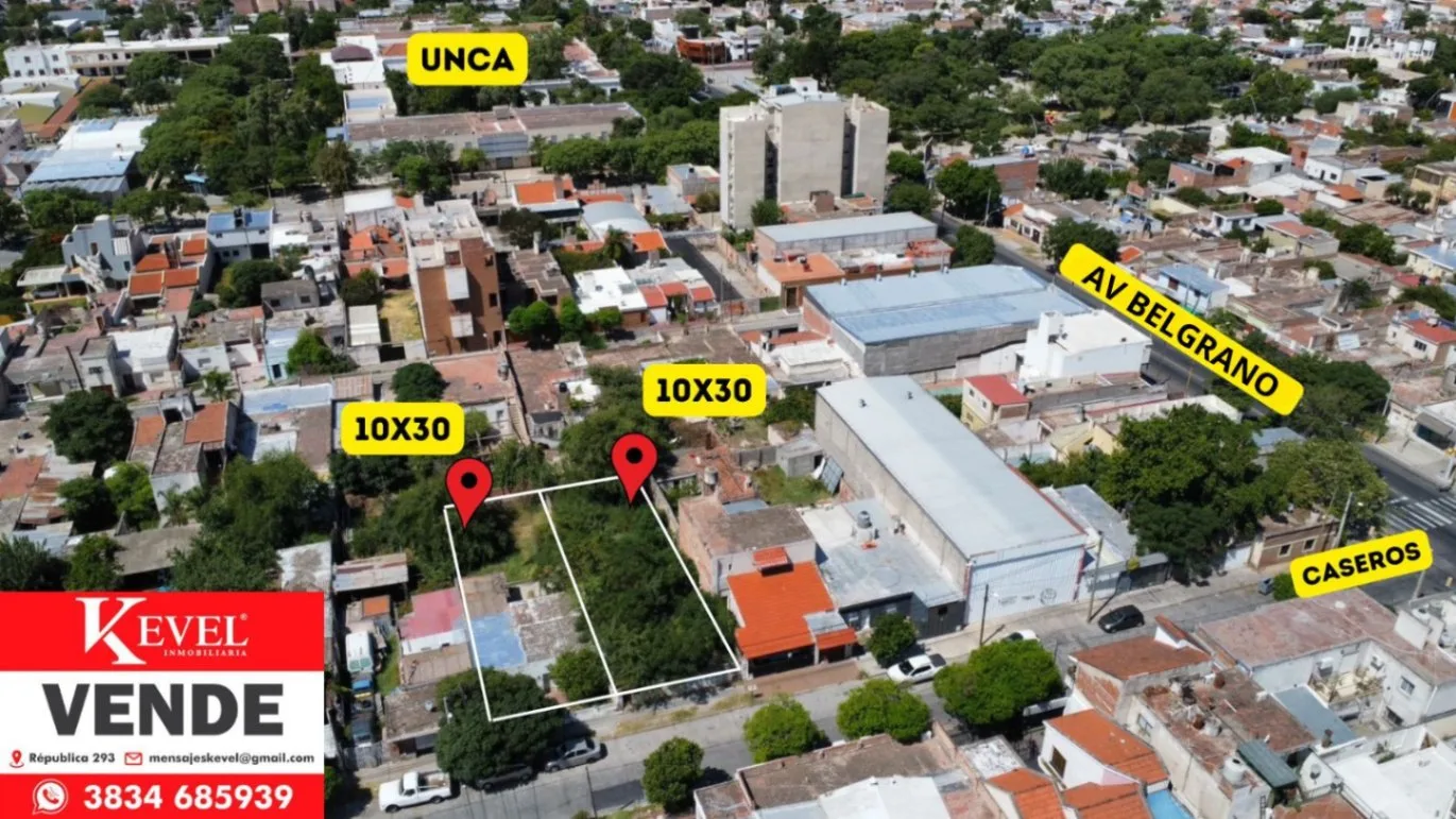 2 lotes de 300 m² c/u, a 1 cuadra de la unca